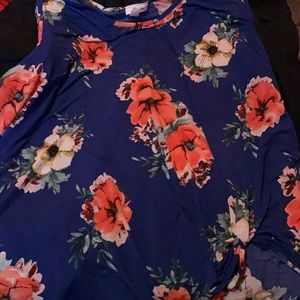 Blue floral blouse